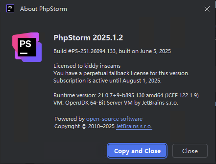 PhpStorm激活码2022.2.1最新永久激活教程，附激活工具和激活码，2025.6.07更新