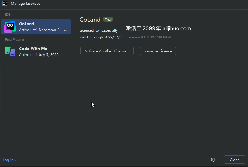 Goland激活教程2022.1.4 【2025激活码最新】：一键激活成功教程，永久免费使用，附操作教程！